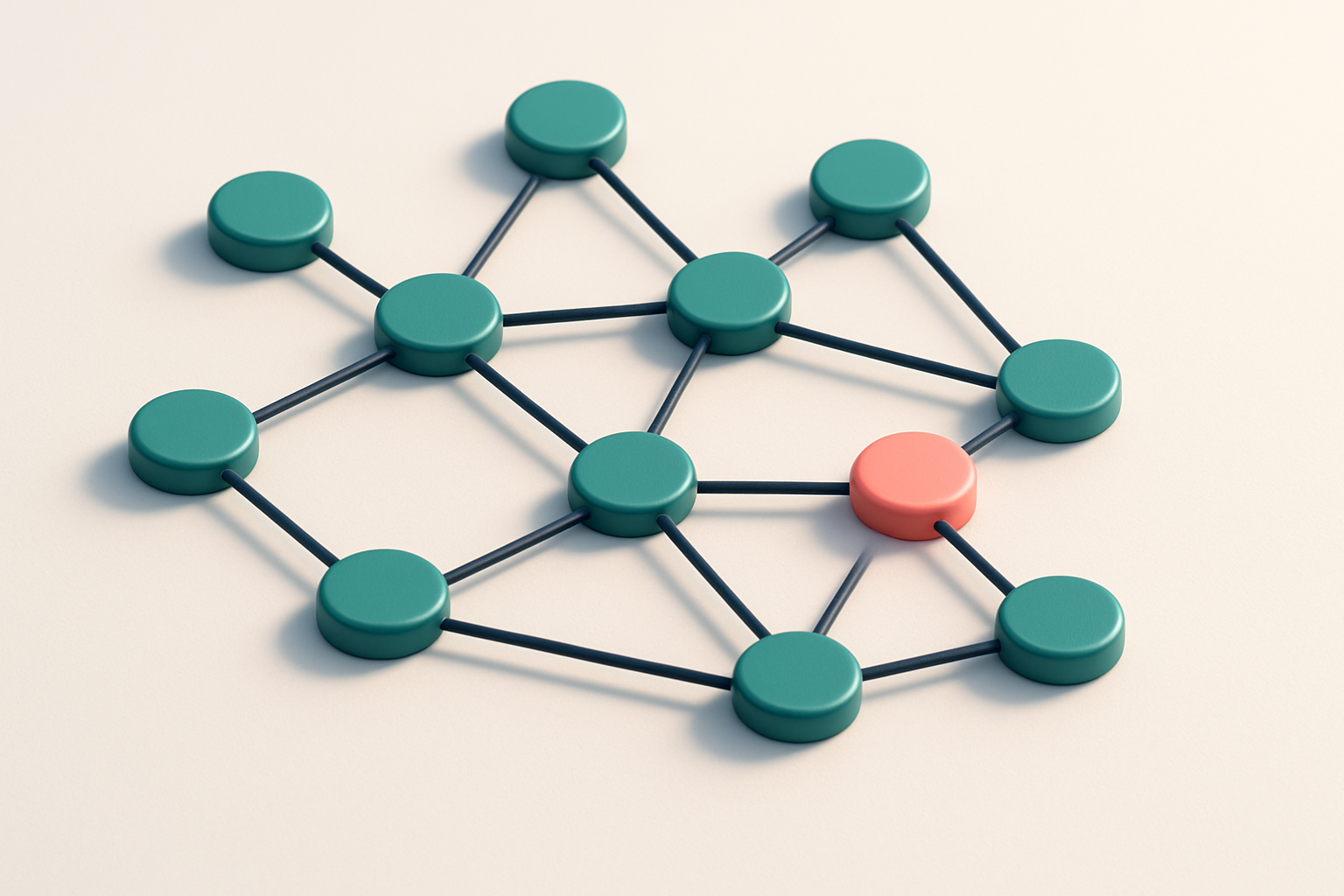 a network of small circular nodes connected by lines