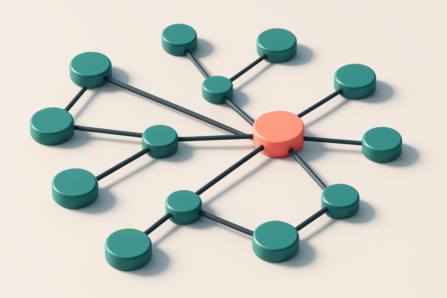 a network of small circular nodes connected by lines