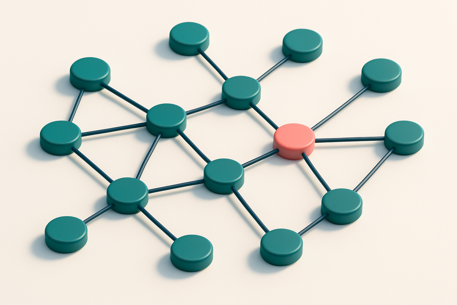 a network of small circular nodes connected by lines