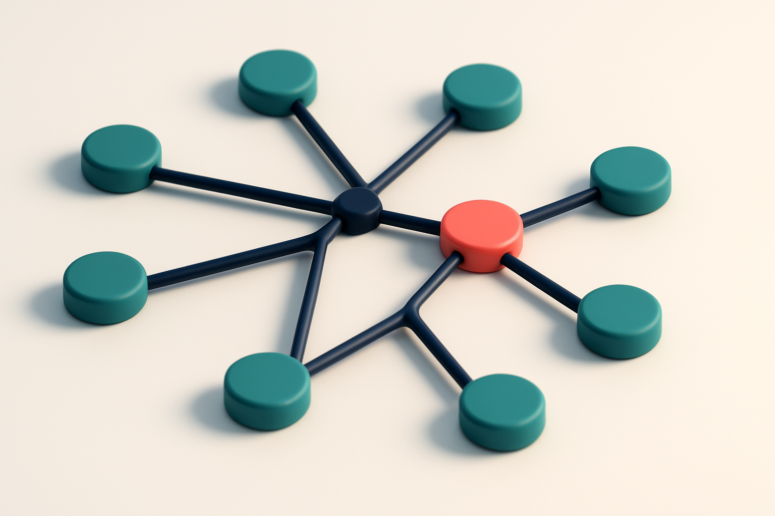 a network of small circular nodes connected by lines