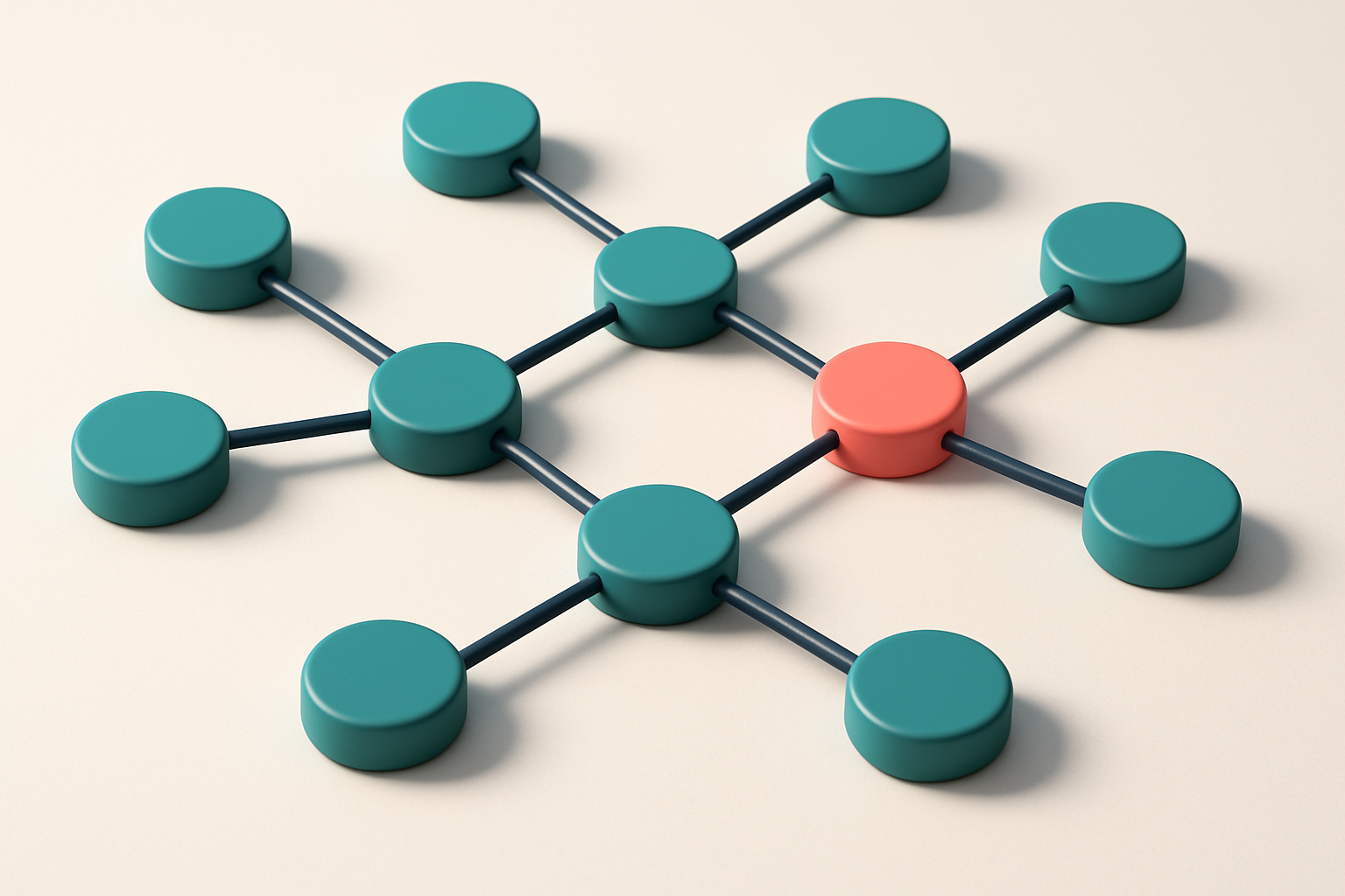 a network of small circular nodes connected by lines