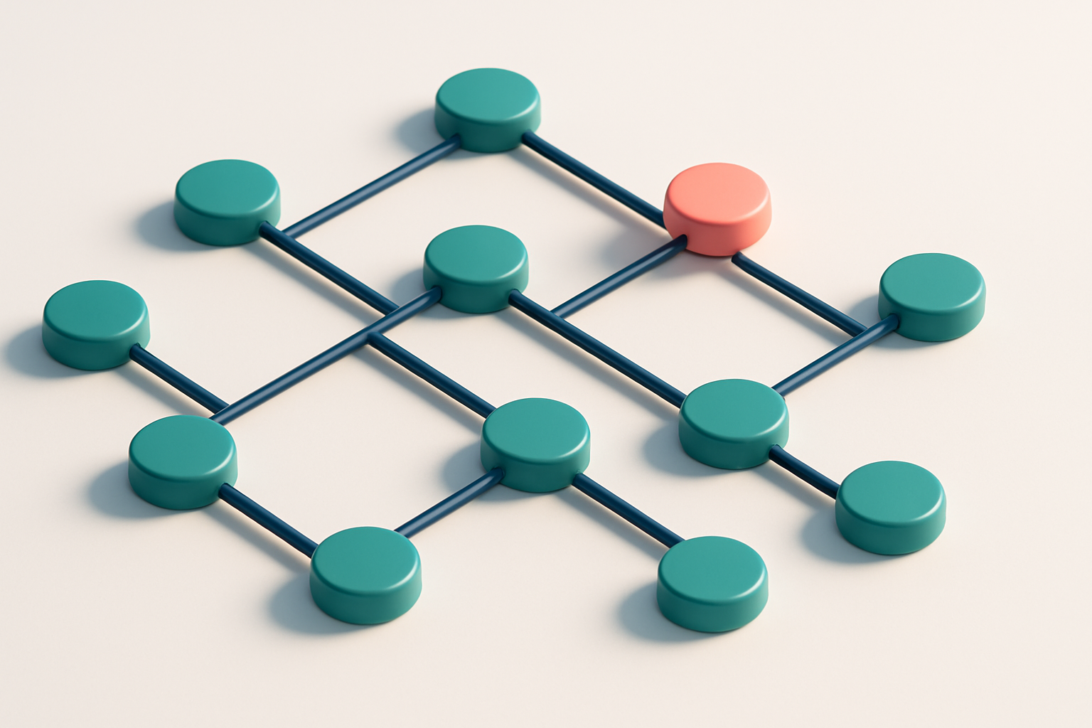 a network of small circular nodes connected by lines