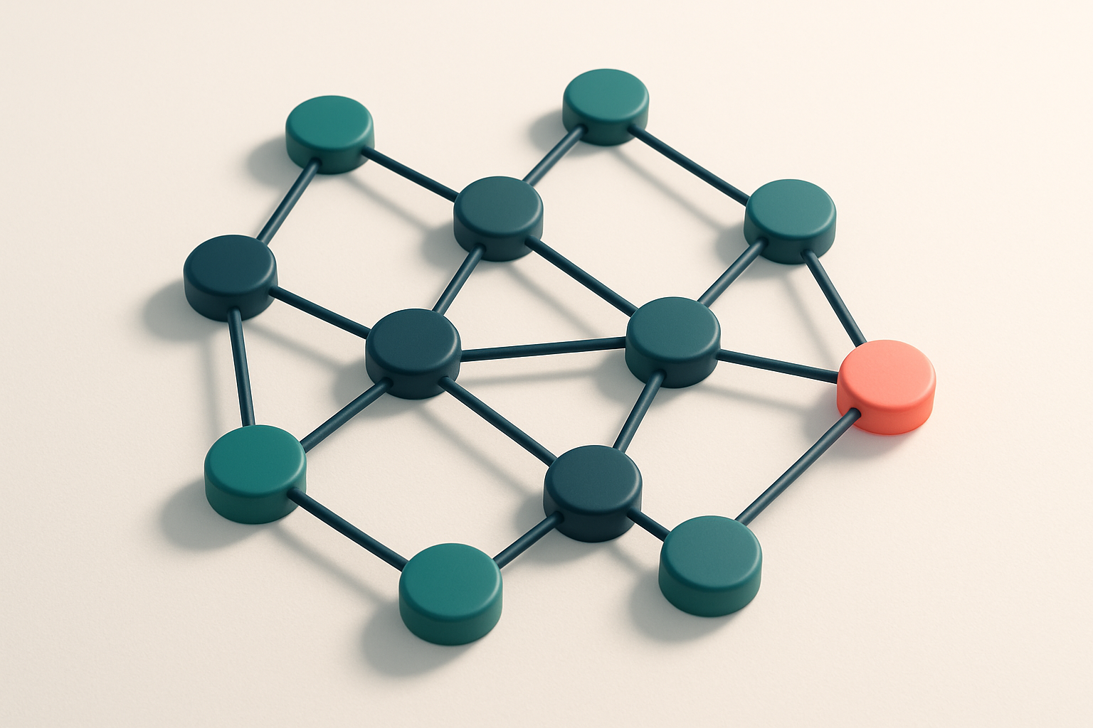 a network of small circular nodes connected by lines
