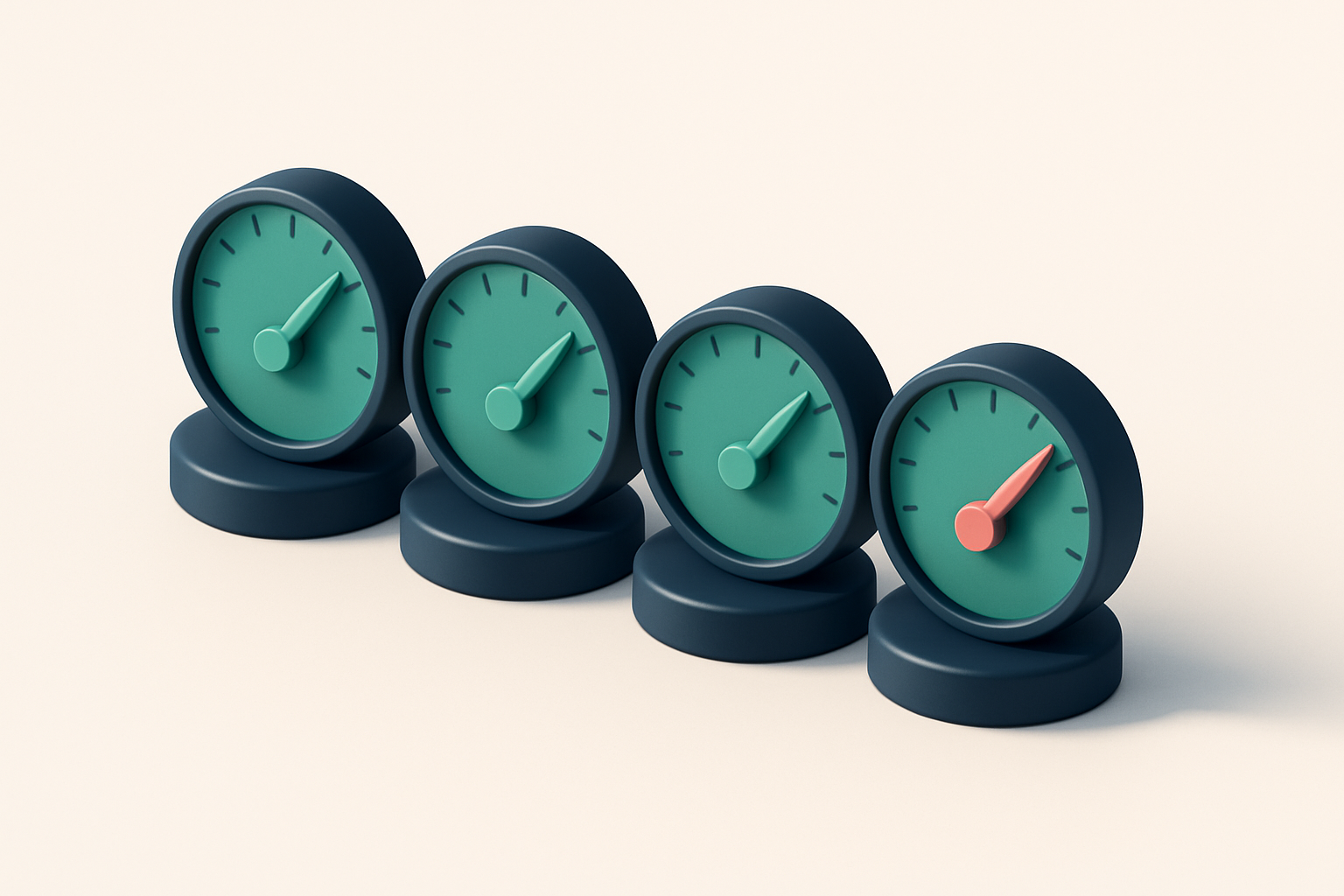 a row of four gauges showing TLS handshake status from 0% to 100%