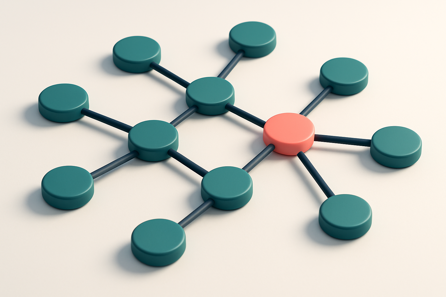 a network of small circular nodes connected by lines