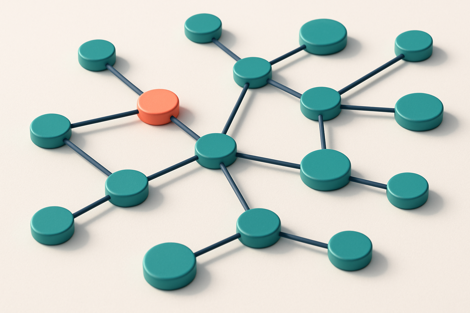 a network of small circular nodes connected by lines
