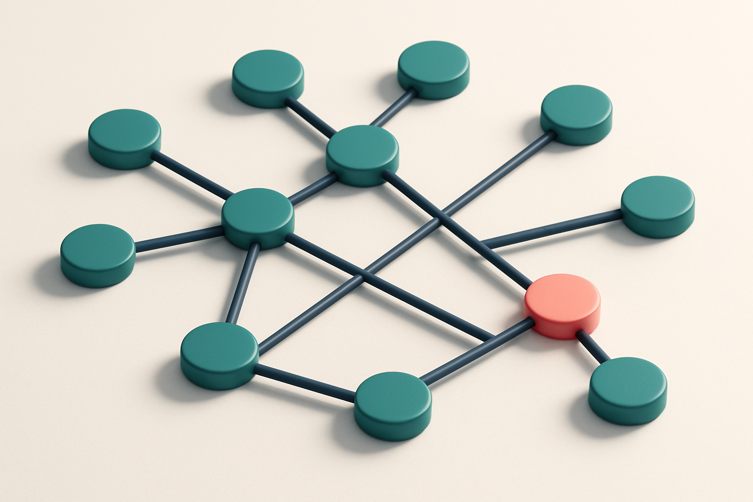 a network of small circular nodes connected by lines