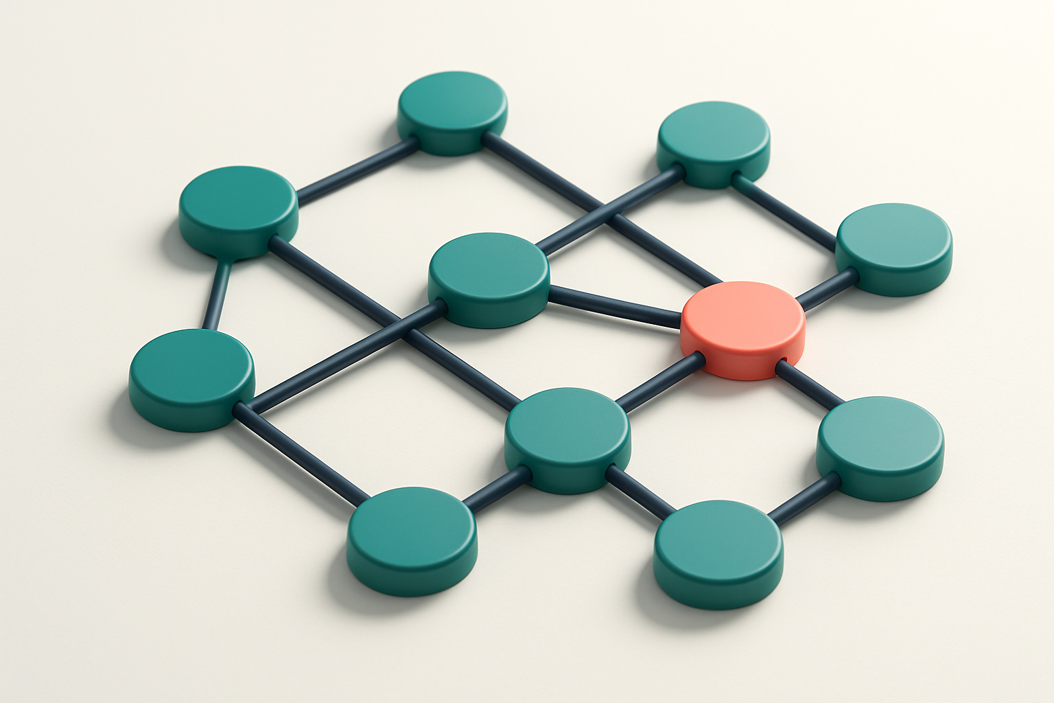 a network of small circular nodes connected by lines