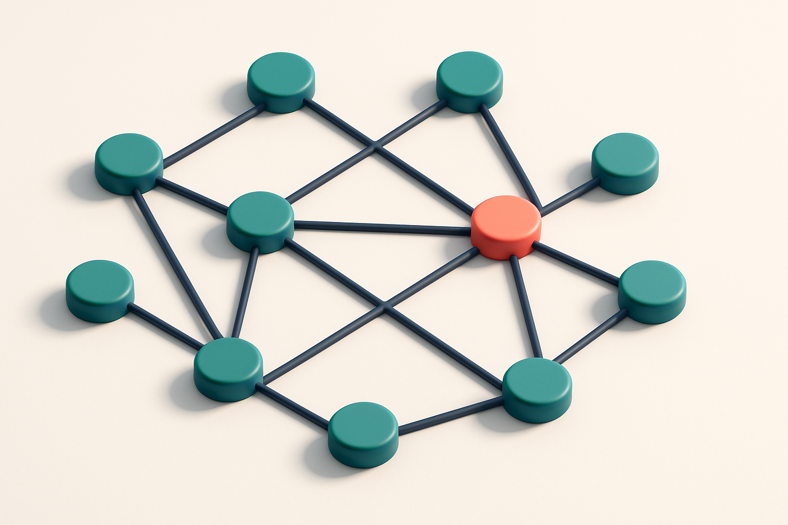 a network of small circular nodes connected by lines