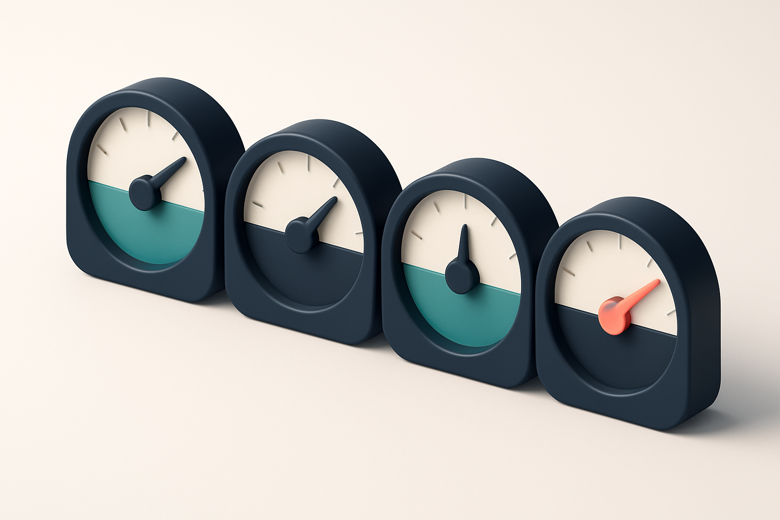 a row of four gauges showing real, invalid, catch-all, and risky status levels