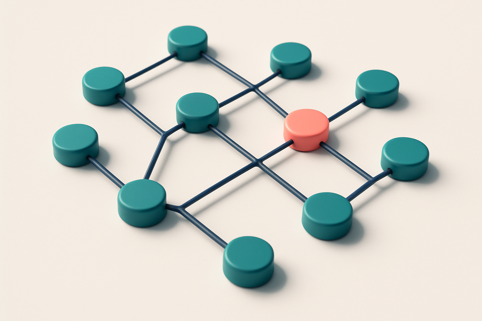 a network of small circular nodes connected by lines
