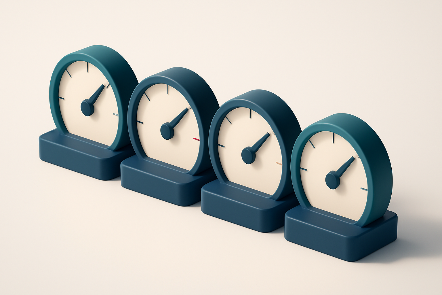 a row of four gauge dials, each indicating a different verification status: valid, invalid, catch-all, risky