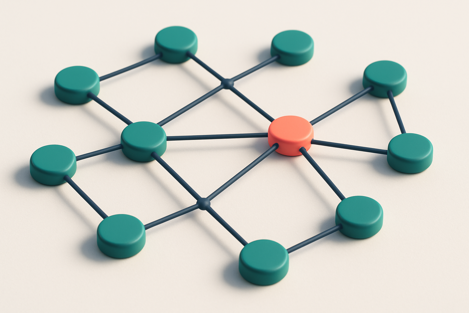 a network of small circular nodes connected by lines