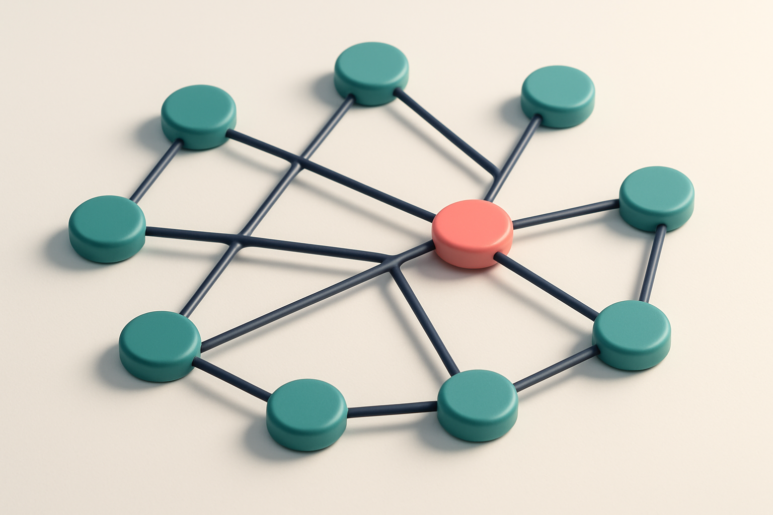 a network of small circular nodes connected by lines