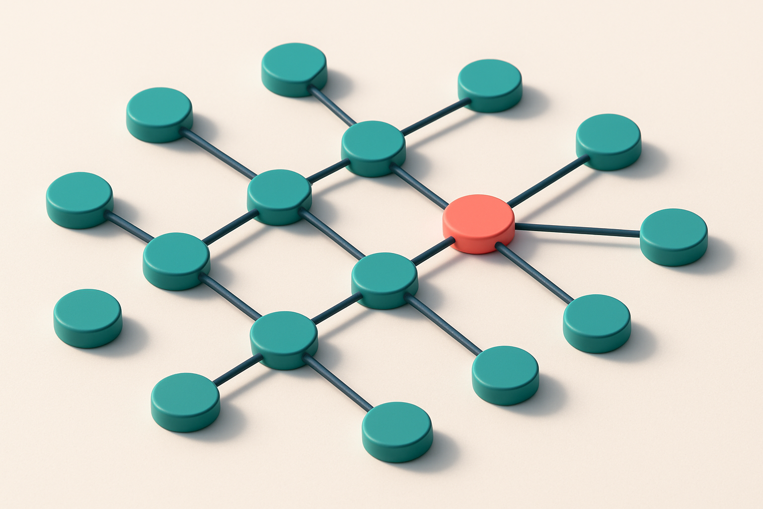a network of small circular nodes connected by lines