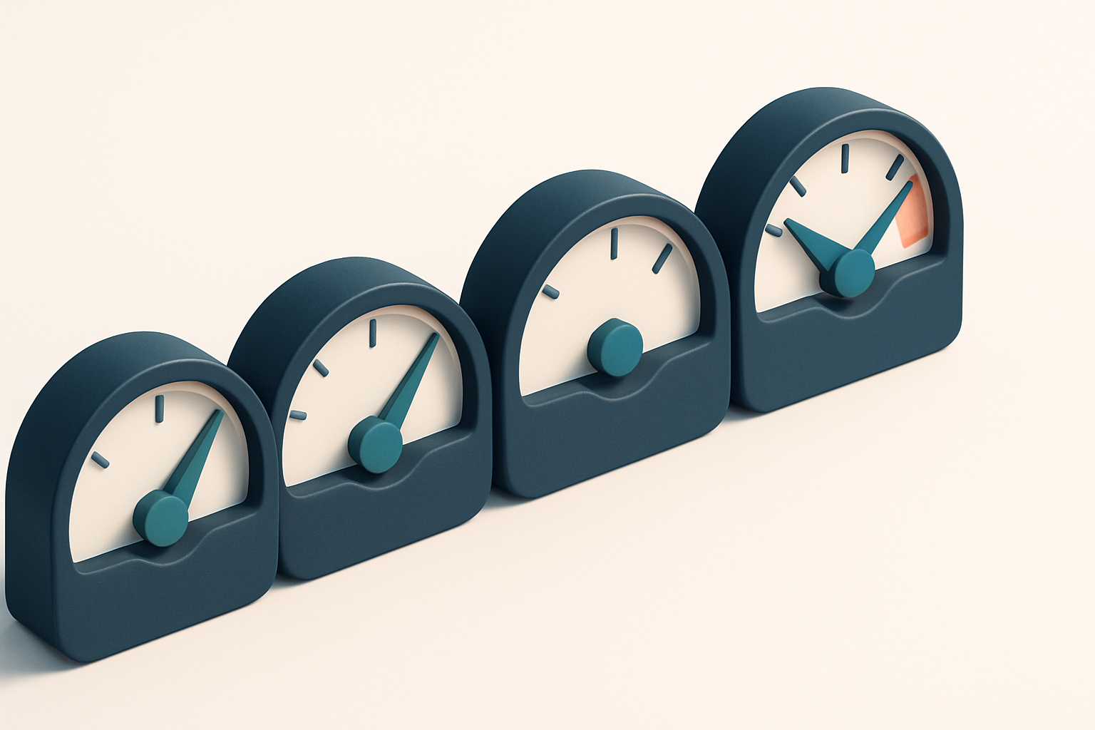 a row of four gauges, each labeled with a different verdict: valid, invalid, catch-all, risky
