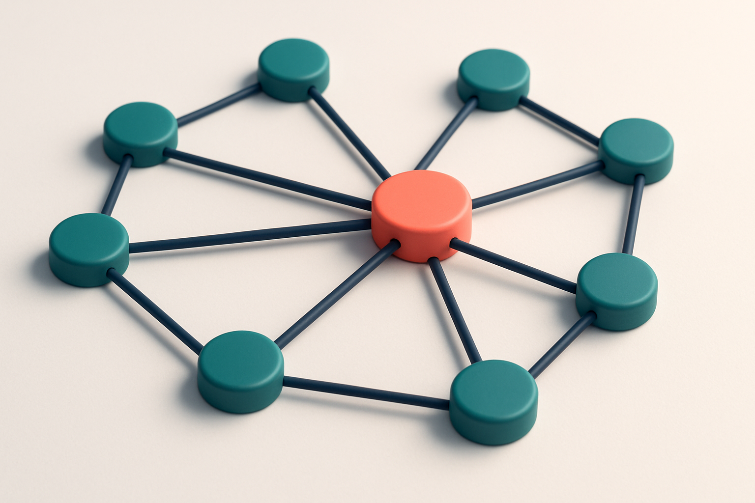 a network of small circular nodes connected by lines