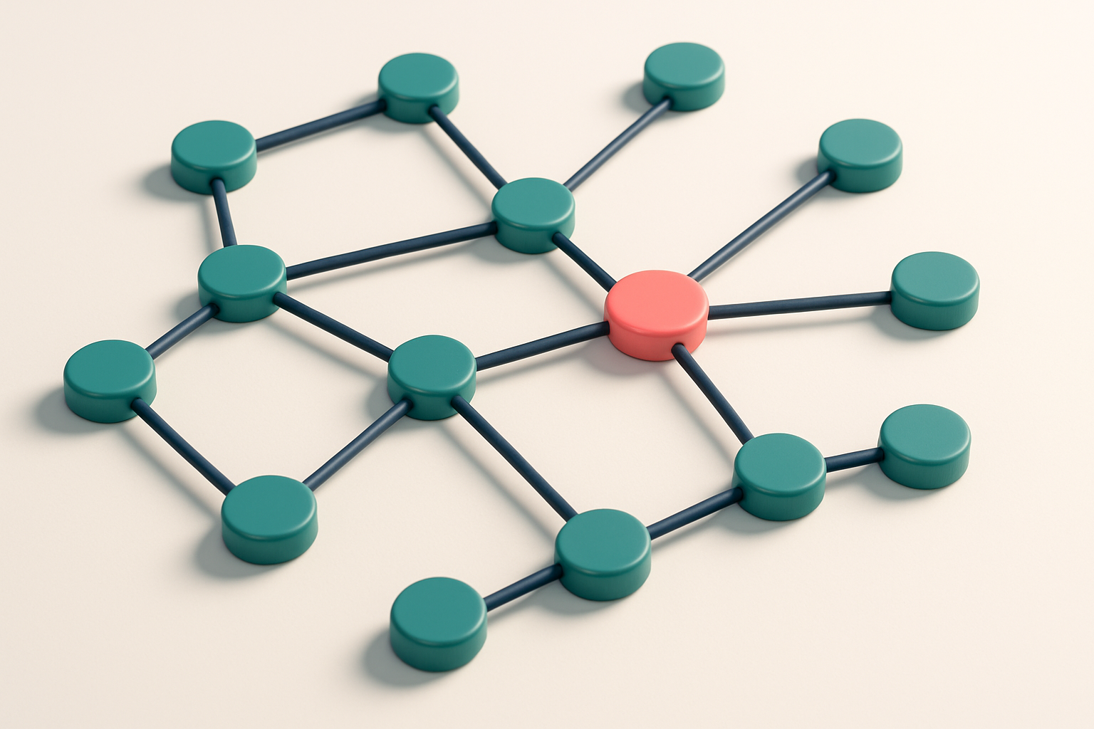a network of small circular nodes connected by lines