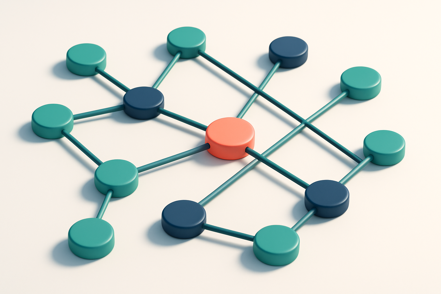 a network of small circular nodes connected by lines