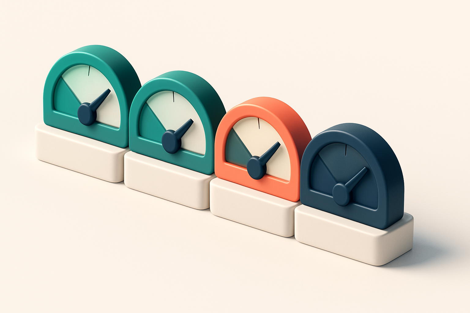 a row of four gauges with labeled segments: Valid, Invalid, Catch-All, Risky
