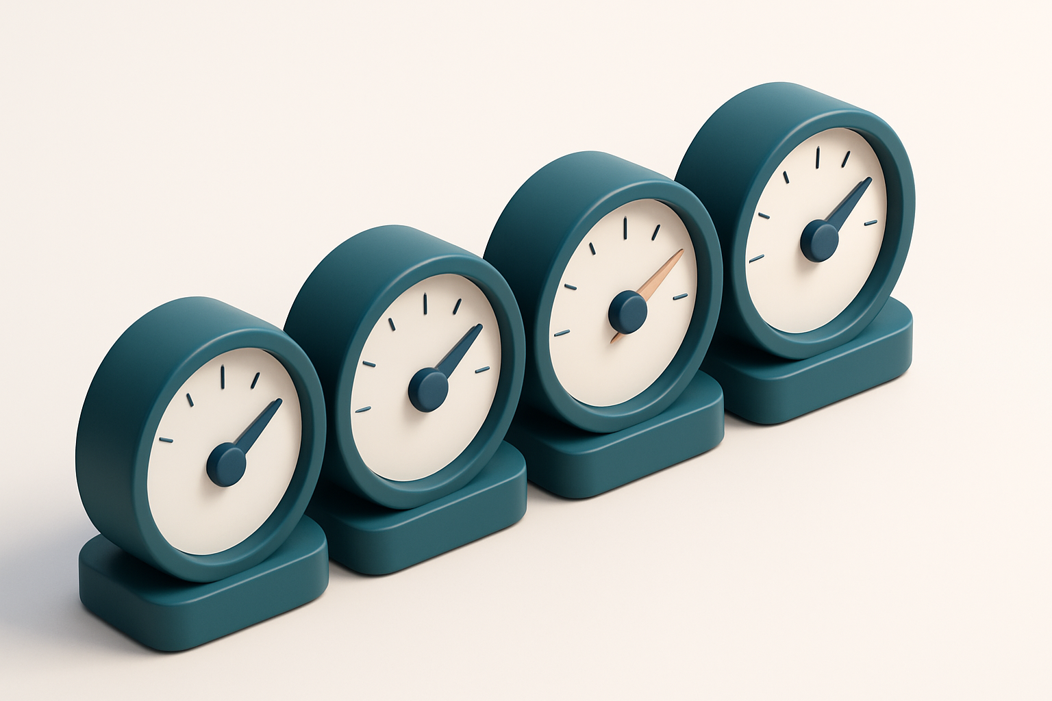 a row of four gauge dials, each showing a different status: green (valid), red (invalid), yellow (risky), blue (catch-al