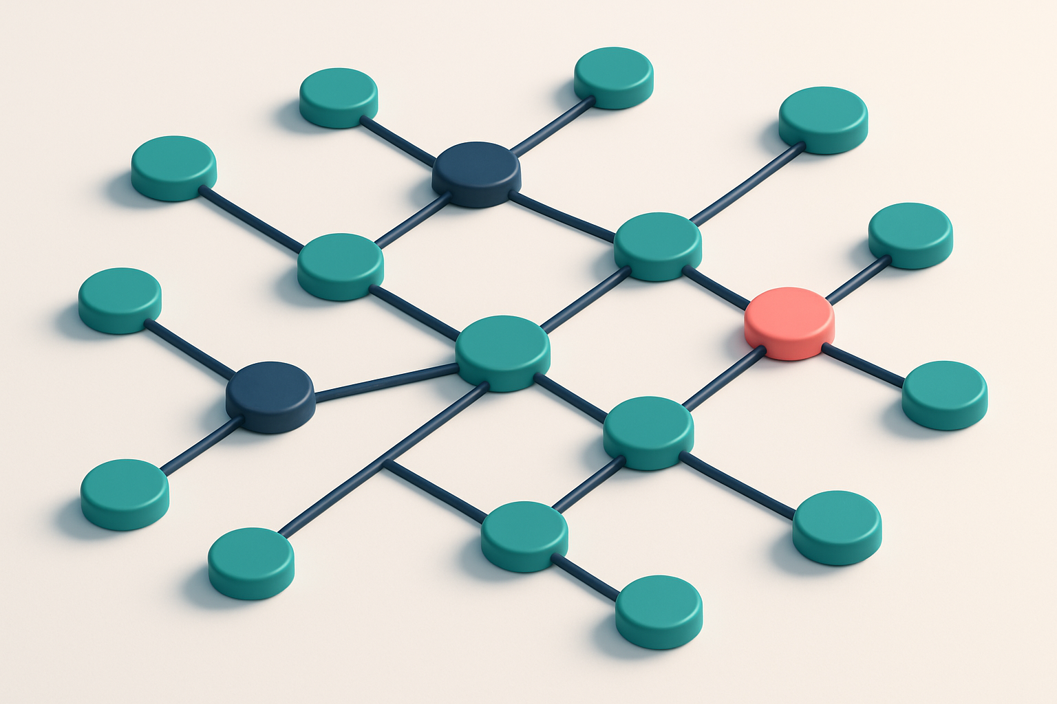 a network of small circular nodes connected by lines