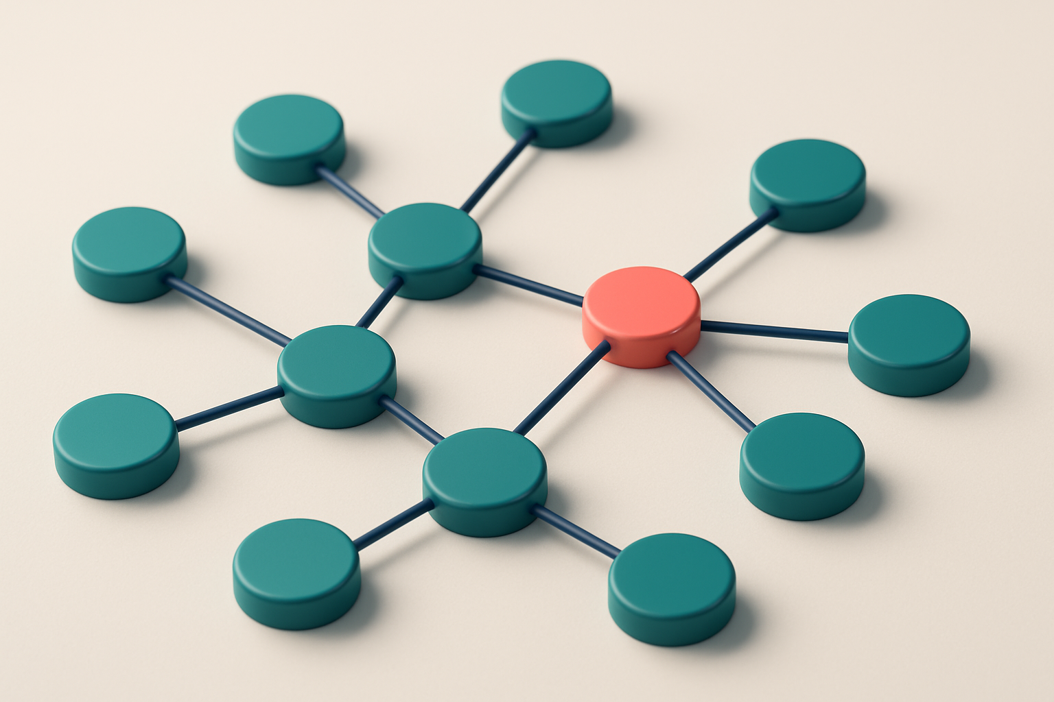 a network of small circular nodes connected by lines