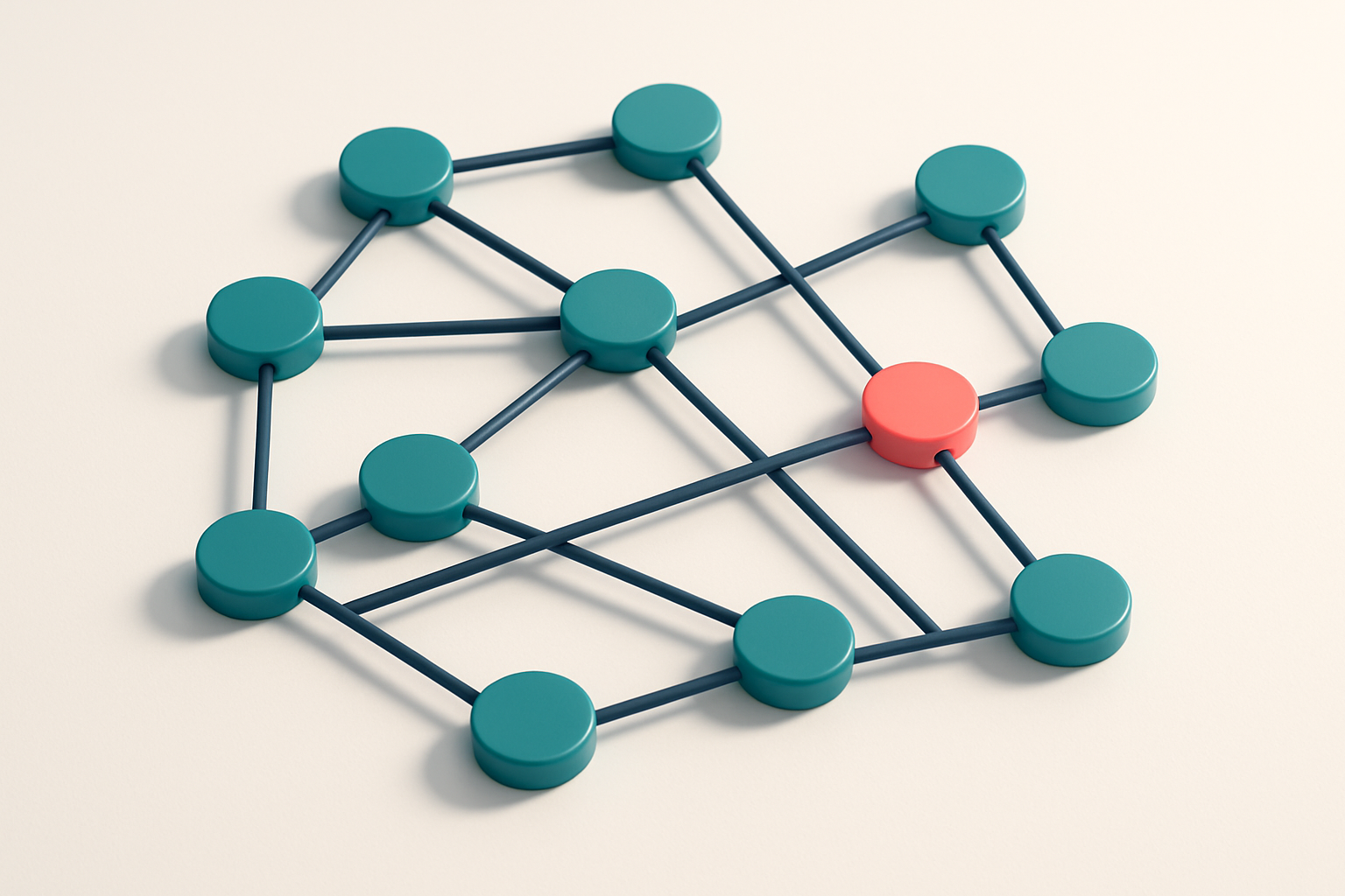 a network of small circular nodes connected by lines
