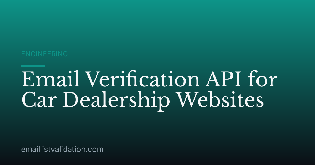 Email Verification API for Car Dealership Websites