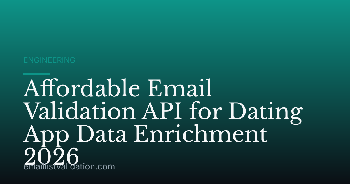 Affordable Email Validation API for Dating App Data Enrichment 2026