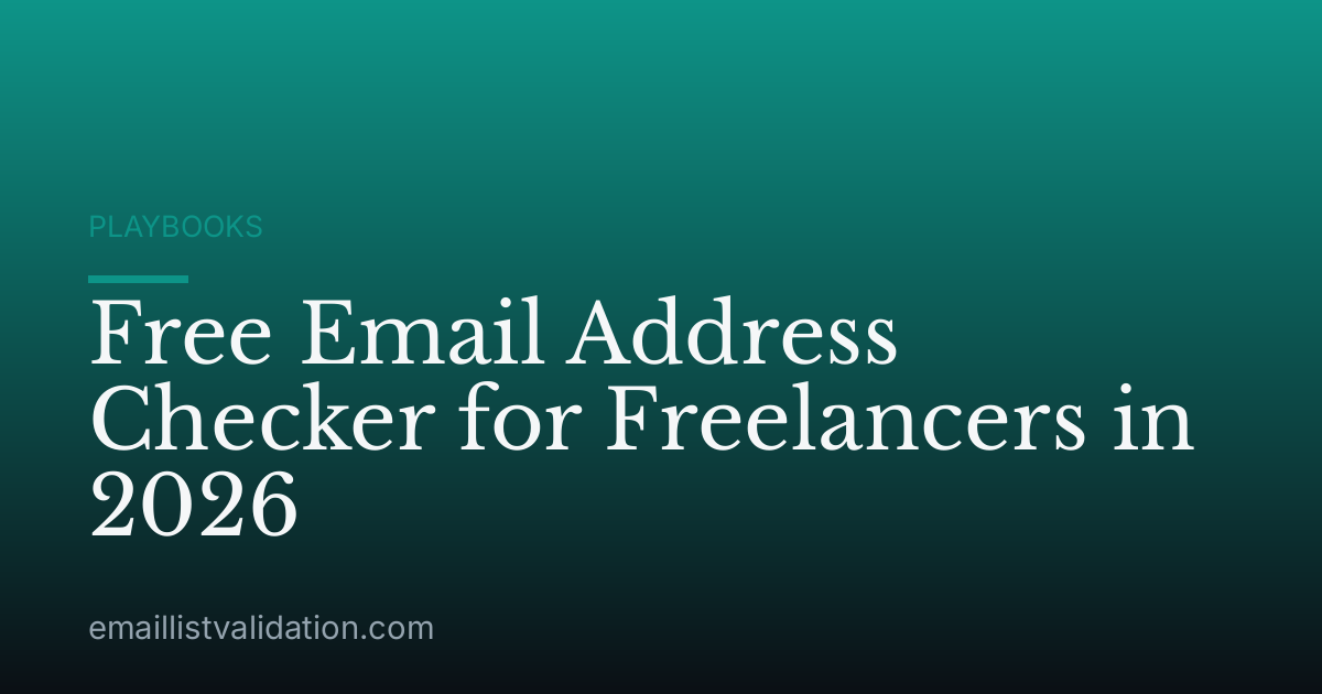Free Email Address Checker for Freelancers in 2026