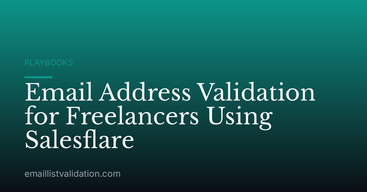 Email Address Validation for Freelancers Using Salesflare