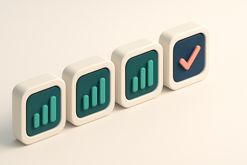 a row of four gauges showing signal strength and delivery status