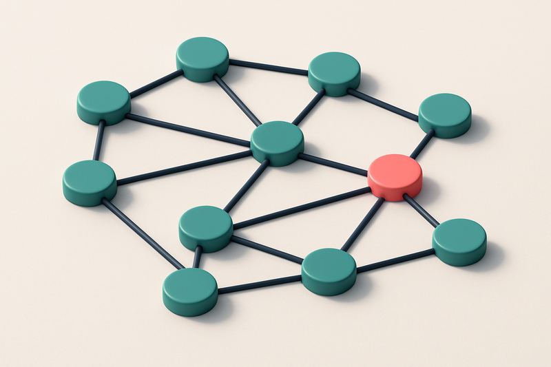 a network of small circular nodes connected by lines