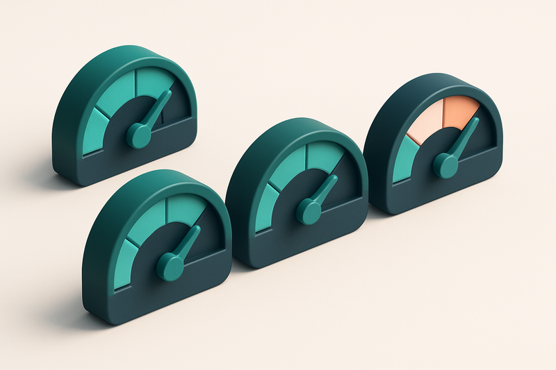 a row of four gauges, each marked with 'Valid', 'Invalid', 'Catch-all', 'Risky'