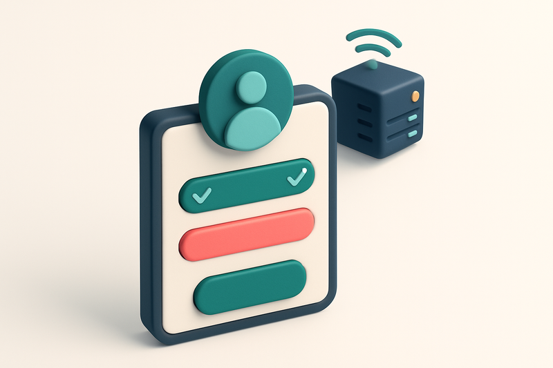 an isometric user sign-up form with a green checkmark on a valid email field and a red 'invalid' label on a rejected ema
