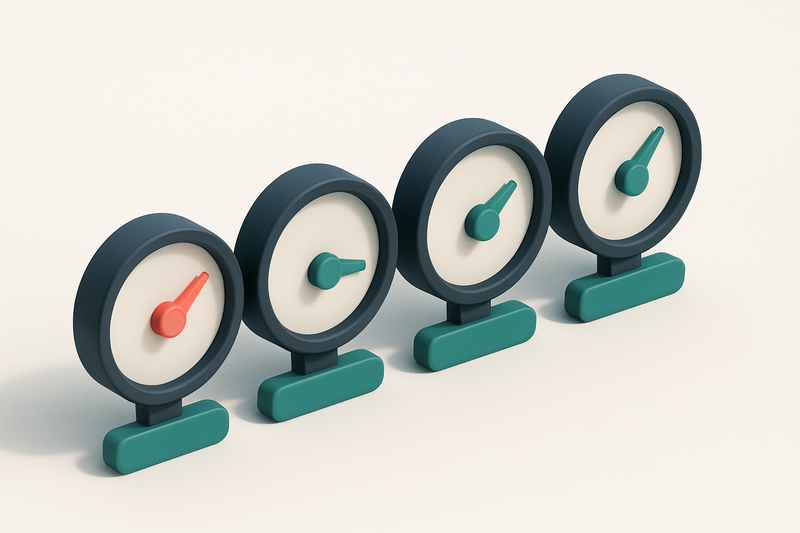 a row of four gauges with labels: 1 = Invalid, 2 = Catch-all, 3 = Risky, 4 = Valid
