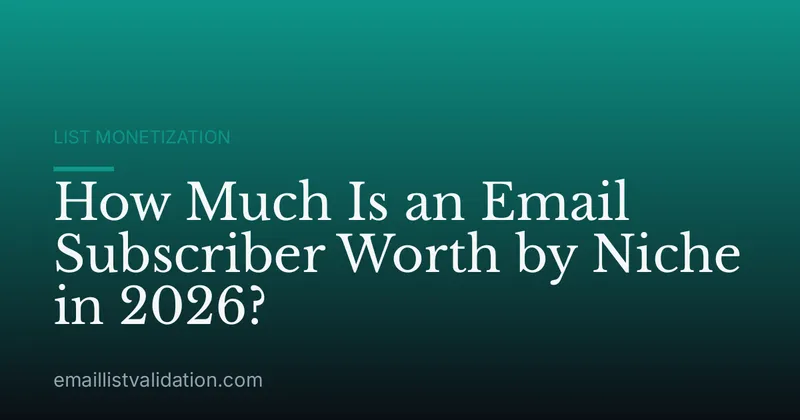 How Much Is an Email Subscriber Worth by Niche in 2026?