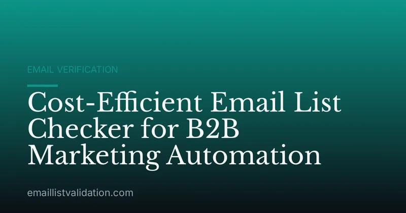 Cost-Efficient Email List Checker for B2B Marketing Automation