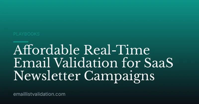 Affordable Real-Time Email Validation for SaaS Newsletter Campaigns