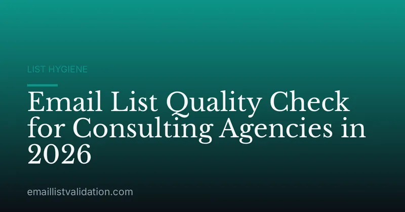 Email List Quality Check for Consulting Agencies in 2026