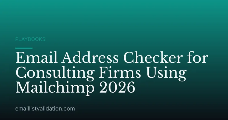 Email Address Checker for Consulting Firms Using Mailchimp 2026