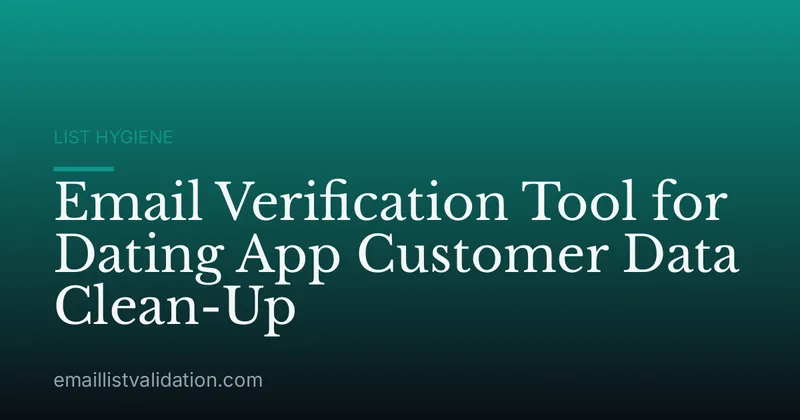 Email Verification Tool for Dating App Customer Data Clean-Up