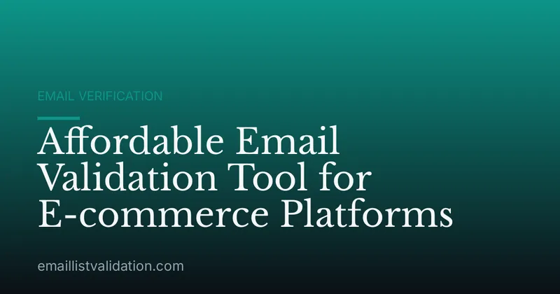 Affordable Email Validation Tool for E-commerce Platforms