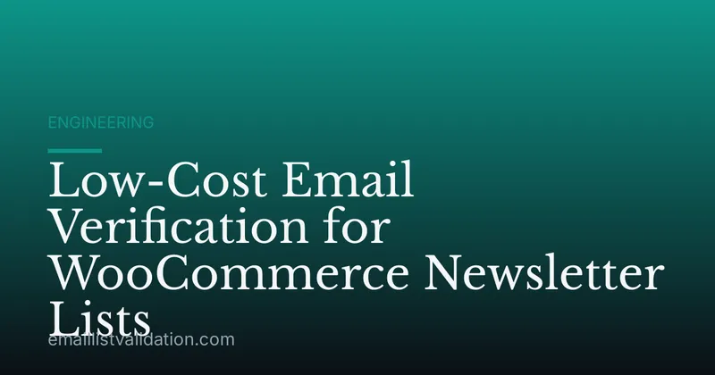 Low-Cost Email Verification for WooCommerce Newsletter Lists