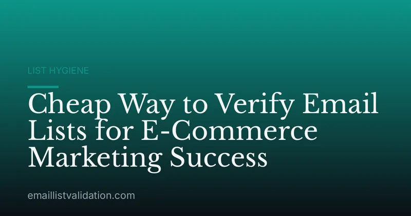 Cheap Way to Verify Email Lists for E-Commerce Marketing Success