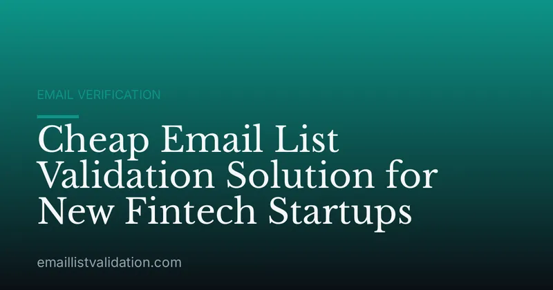 Cheap Email List Validation Solution for New Fintech Startups