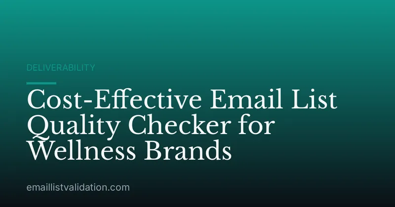 Cost-Effective Email List Quality Checker for Wellness Brands
