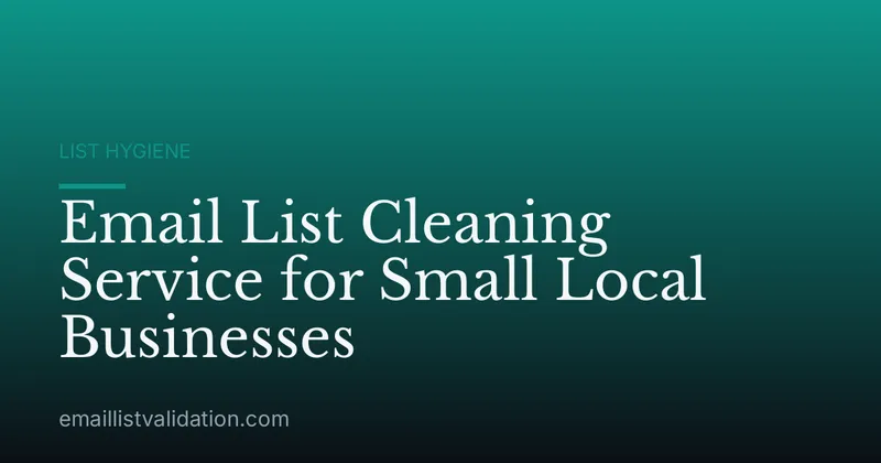 Email List Cleaning Service for Small Local Businesses