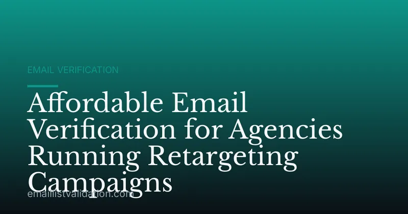 Affordable Email Verification for Agencies Running Retargeting Campaigns